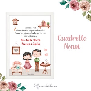 Idea Regalo festa dei nonni, nonna, nonno, quadro cornice, regalo di Natale nonni, compleanno, anniversario, regalo nipoti, targa dedica