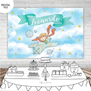 Backdrop Background for party set-up and photos, digital Pdf file to print, 1 year old child birthday party, baptism, birth