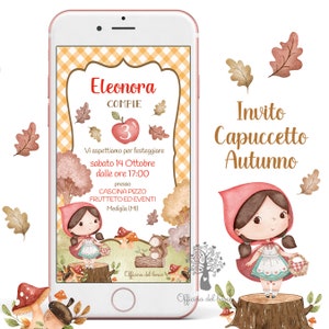 Invito CAPPUCCETTO ROSSO invito festa, 1 anno, 2 anni, 3 anni, 4 anni e 5 anni, 6 anni Battesimo, compleanno, comunione, cresima bambina