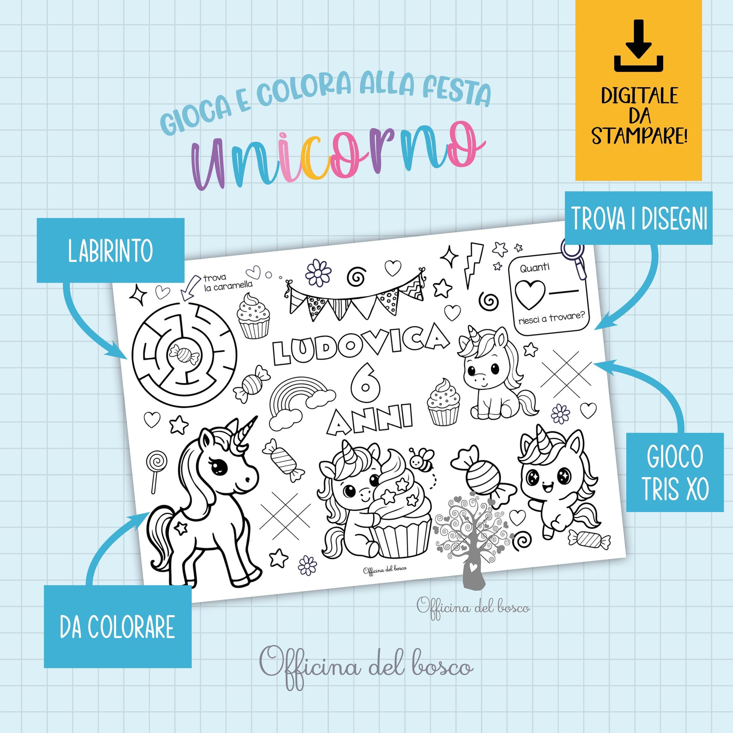 Unicorn Party Coloring Page, Printable Personalized Activity Page for ...