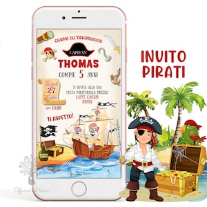 Invito digitale PIRATI , capitano, pirata, pirati dei caraibi, invito festa, Battesimo, compleanno, comunione, cresima