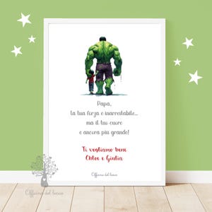 Quadretto con Frase SUPER EROI PAPà, regalo festà del papà dedica, Idea regalo papà, compleanno papà, regalo natale, regalo speciale e unico
