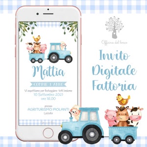 Invito FATTORIA festa personalizzabile  invito festa party kit, Battesimo, compleanno, 1 anno, 2 anni