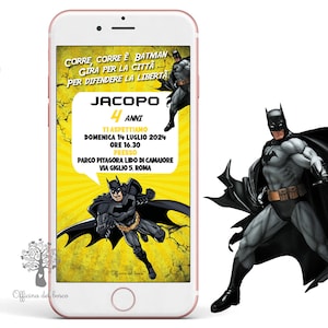 Invito Digitale SUPER EROE BATMAN, eroi, Ninja, Batman, whatsapp invito festa supereroi, Nascita, Battesimo, compleanno, comunione, cresima