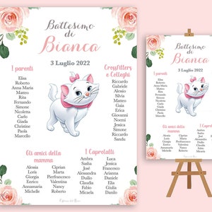 TABLEAU MARIAGE - bambina battesimo, compleanno, comunione, cresima, segnatavolo, segnaposto