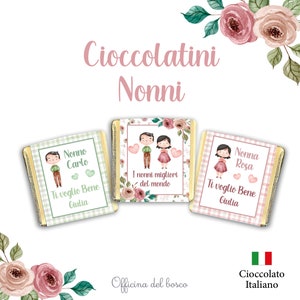 Cioccolatini con personalizzazione Nonni, nonno, nonna,  Idea regalo, festa dei nonni, natale, compleanno, anniversario matrimonio, famiglia