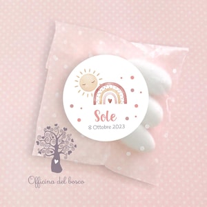 Bustina Confetti con Tag adesivo Bomboniera Nascita, Nascita, Battesimo,  Battesimo, rosa e azzurro, nascita bambini, porta confetti
