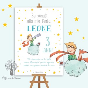 Poster Digitale Pdf per Benvenuto PICCOLO PRINCIPE  per feste, bambino, battesimo, compleanno, comunione, cresima, allestimento festa
