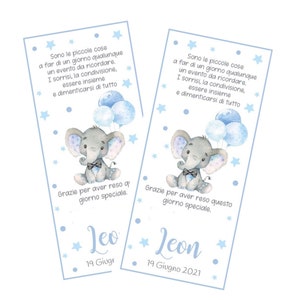 Segnalibro "Favor Cards" bomboniera, segnaposto, omaggio ospiti per battesimo, compleanno, primo compleanno, comunione