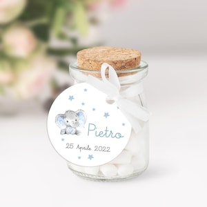 Wedding favor TICKET - Tag - NO PINK AND BLUE JAR, birth of children - customizable baby - baptism favor