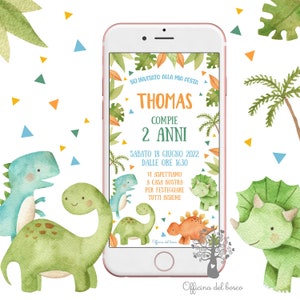 Invito  Digitale  DINOSAURI T-REX, invito  dinosauro, invito al museo, invito battesimo, invito compleanno, brontosauro, comunione, cresima