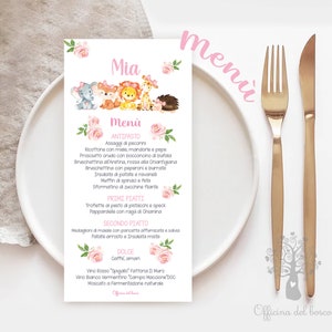 Menù cerimonia, bambino bambina, battesimo, menù segnaposto, menù ristorante, cerimonia, matrimonio, festa di compleanno, comunione, cresima