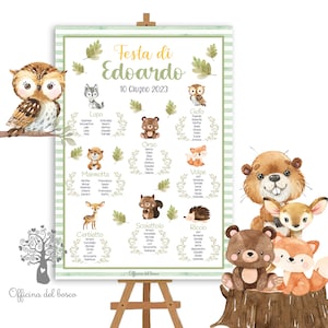 TABLEAU BOSCO segnatavolo, segnaposto Cerimonia, bambino, bambina, battesimo, compleanno, comunione, cresima, segnatavolo, segnaposto, festa