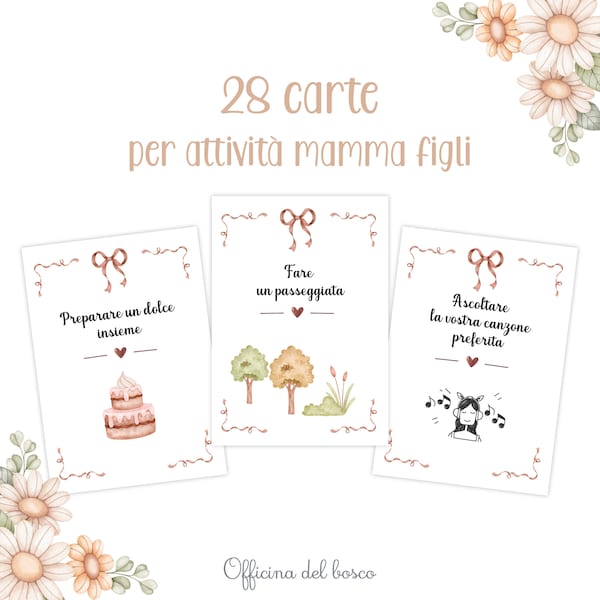 28 Carte digitale, idea regalo festa della mamma, attività da fare con mamma, compleanno, Natale, cofanetto regalo, figli, regalo nonna