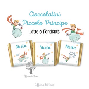 Cioccolatini personalizzati Piccolo principe, segnaposto, compleanno, battesimo,bambino, bomboniera, unicorno, animali del bosco, savana