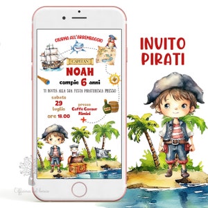 Invito digitale PIRATI , capitano, pirata, pirati dei caraibi, invito festa, Battesimo, compleanno, comunione, cresima