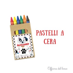 Pastelli a cera PERSONALIZZATi , Battesimo, festa di compleanno 6 pastelli, asilo, regalo bambini, colorare 2 anni, 3 anni, 4 anni, 5 anni