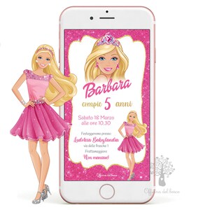 Invito DIGITALE con la bambola più amata rosa shocking, invito festa, 3 anni, 4 anni e 5 anni, 6 anni, 7 anni compleanno, comunione, cresima
