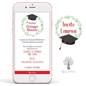 Invito festa di laurea - invito laurea - tag bomboniera laurea, invito digitale, laurea regalo, laurea economia, medicina