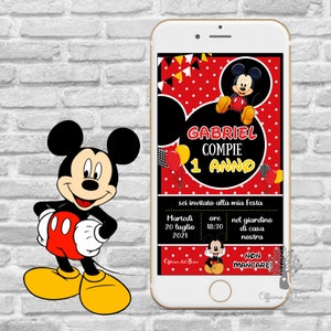 Invito DIGITALE  TOPOLINO invito festa personalizzabile  invito festa party kit, Battesimo, compleanno, comunione, cresima