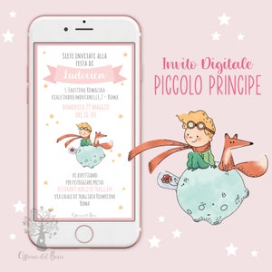 Invito - invito festa - PICCOLO PRINCIPE - party kit, Nascita, Battesimo, compleanno, comunione, cresima