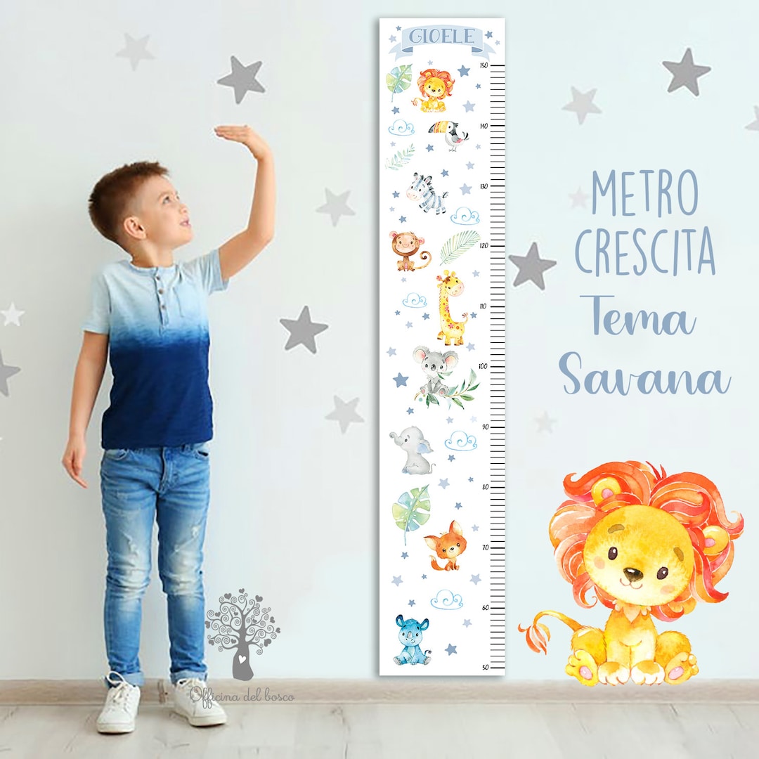 Kit Specchio Grafico Altezza Bambini – 6 Specchi + Righello + Adesivi, Acrilico Infrangibile, Lavagna Cancellabile, Per Cameretta E Giochi