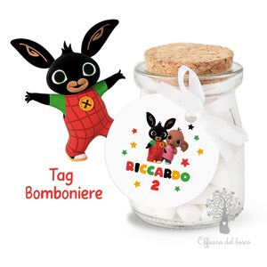 BIGLIETTO Bing bomboniera - NO VASETTO - Tag rotondo è nato - rosa e azzurro, nascita bambino - bomboniera per battesimo, primo compleanno