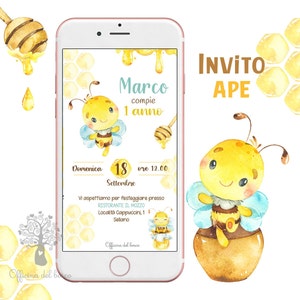 Invito APE, invito festa personalizzabile, Battesimo, compleanno, comunione, cresima, bambina, ballerina, elefantino
