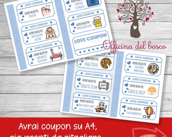 Love Coupon da STAMPARE 12 coupon pronti, 6 da compilare, buoni romantici  anniversario matrimonio, Idea Regalo San Valentino, Natale, regalo -   Portugal