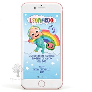 Invito digitale animali della COCOMELON invito festa whatsapp, 1 anno, 2 anni, Battesimo, compleanno, comunione, cresima