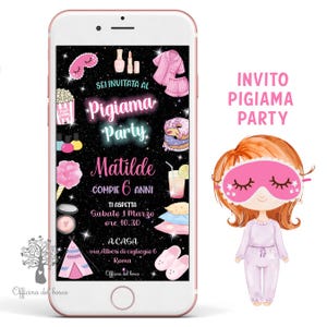 Invito DIGITALE festa Pigiama Party, invito compleanno skin care, Spa Party, Spa invito, coccole, trucco festa ragazza, festa ragazze