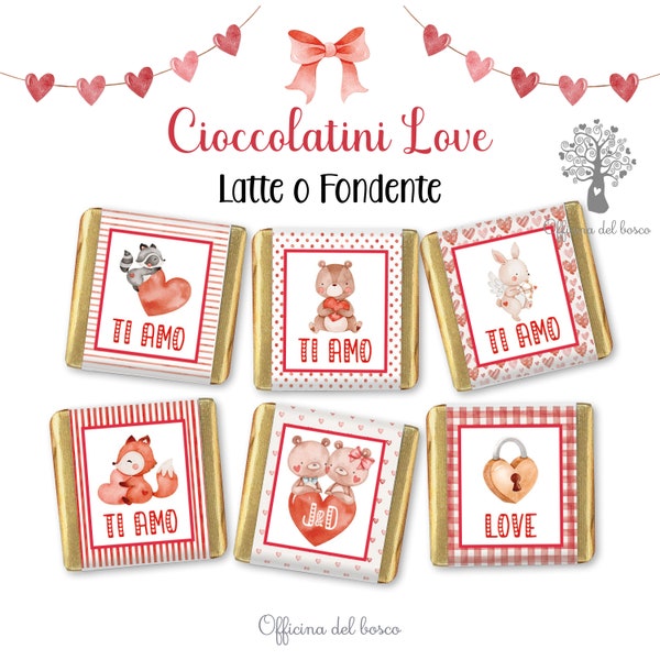 Cioccolatini Love, Dolce Amore, personalizzate, da regalare a san valentino, natale, compleanno, anniversario matrimonio, fidanzamento