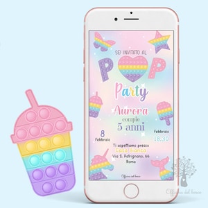 Invito POP IT digitale, invito per feste di battesimo, invito pop it compleanno, cresima, primo compleanno, 1 anno, 2 anni, 3 anni