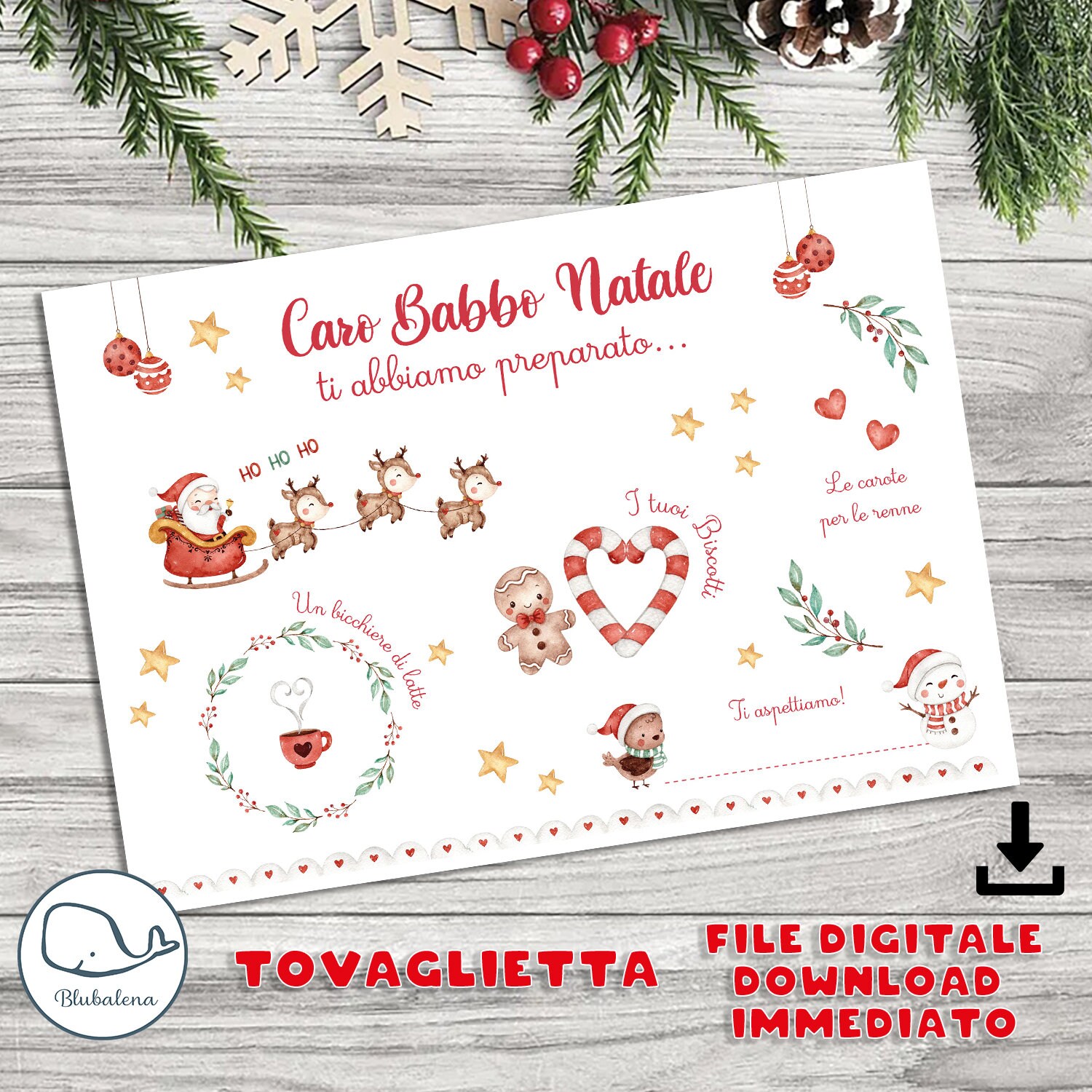 Tovaglietta Americana Personalizzata NATALE INNEVATO – 30x40 Cm Con Nome, Stampa Lavabile Per Colazione E Pranzo, Regalo Per Bambini