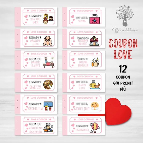 Talonario de San Valentín para imprimir  Cupones para novio, Vales para  parejas, Vales de amor