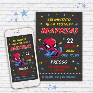 Invito  SPIDERMAN invito festa   - personalizzabile - invito festa - party kit, Battesimo, compleanno, comunione, cresima