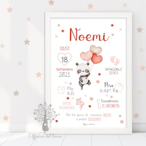 Quadretto Nascita Baby LOVE - Pdf o STAMPA con cornice - Poster ricordo bimbo - regalo per nascita per bambino bambina, battesimo