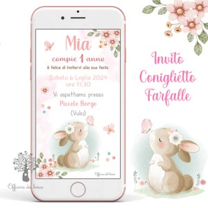 Invito digitale CONIGLIETTO, primavera, battesimo, compleanno, comunione, bambino, bambina, invito digitale, invito compleanno, pasqua