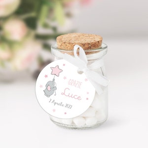 BIGLIETTO bomboniera - Tag - NO VASETTO rosa e azzurro, nascita bambini - baby personalizzabili - bomboniera per battesimo