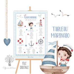 TABLEAU MARE MARINAIO, segnatavolo, segnaposto Cerimonia, bambino, battesimo, compleanno, comunione, cresima, segnatavolo, segnaposto, festa