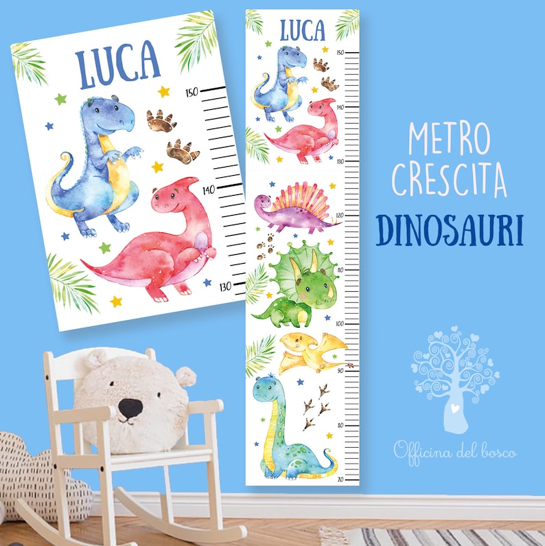 Metro crescita in tessuto per bambini, adesivi murali camerette, metro