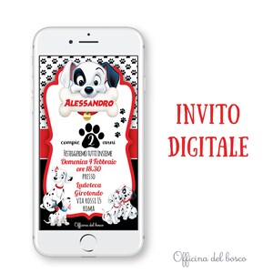 Invito Digitale Cartone animato Dalmata 101, invito festa , Invito compleanno, Tea Party,  Battesimo, compleanno, comunione, cresima