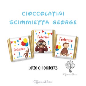 CIOCCOLATINI PERSONALIZZATI Scimmietta George e altri personaggi , primo compleanno, compleanno, battesimo, nascita, bambino, bambina, baby