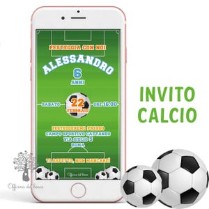 Invito DIGITALE CALCIO, BASKET, sport, tennis,  Invito compleanno 5 anni, 6 anni, 7 anni, 8 anni, whatsapp, compleanno, comunione, cresima