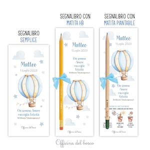 Segnalibro Artigianale, con matita hb o piantabile, idea regalo festa primo compleanno, battesimo o per, natale, regalo ospiti per cerimonie