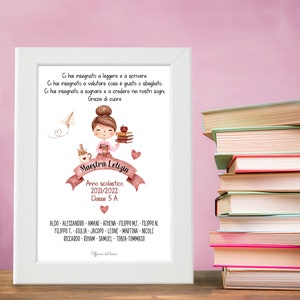 Quadretto REGALO MAESTRA Pdf digitale o STAMPA con cornice spedito a casa, fine anno scolastico, regalo professore, maestro