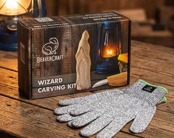 New Hobby Gift – Wizard DIY Carving Kit, Creative Hobby Craft Starter Kit for New Beginnings, bonus Gloves S, Hobby Activity, BeaverCraft