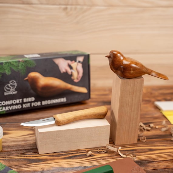 Wood Carving Kit for Beginners - DIY Bird | Craft kits for adults| wood carving  | Bird lover Gift | Beavercraft DIY01