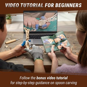 Beginner-friendly spoon carving tools and accessories neatly packaged as a kit.