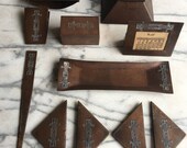 Circa 1912 Heintz Art Metal Shop Sterling on Bronze 8 pc. Desk Set